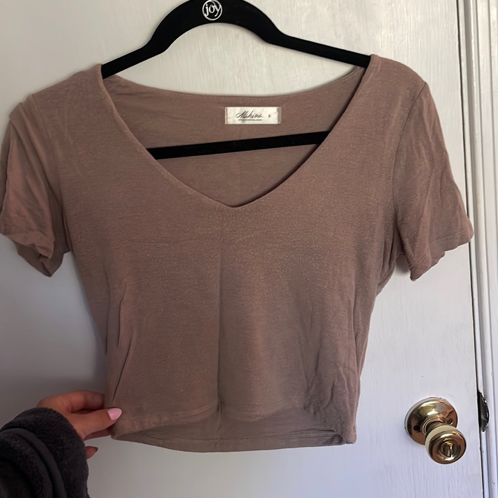 Neutral comfy crop top